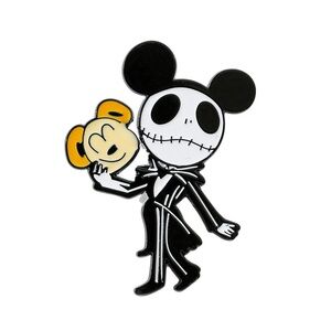 Spooky Skeleton Mouse Enamel Pin | Gothic Cartoon Mashup Style